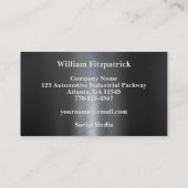 メンズメタル白黒レーシングフラグ 名刺 (裏面)