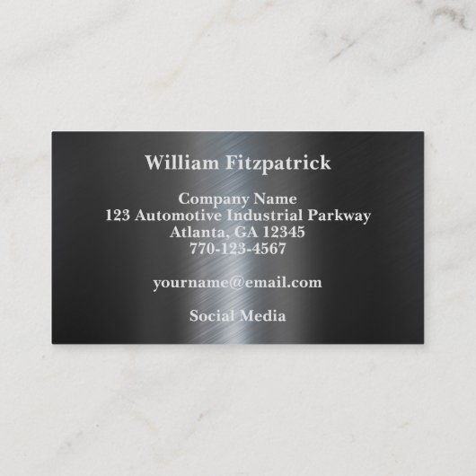 メンズメタル白黒レーシングフラグ 名刺 (裏面)