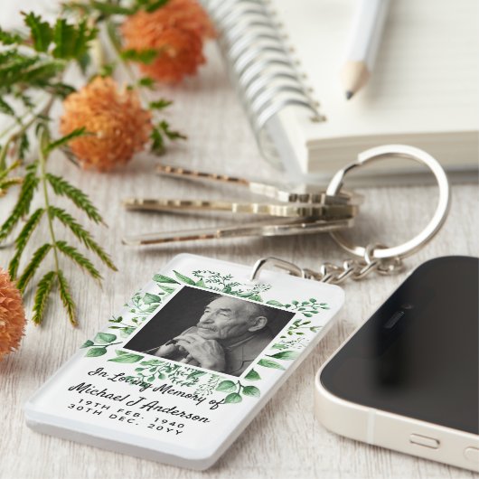 メンズメモリアル遺贈死別写真愛の記憶 キーホルダー (正面右)