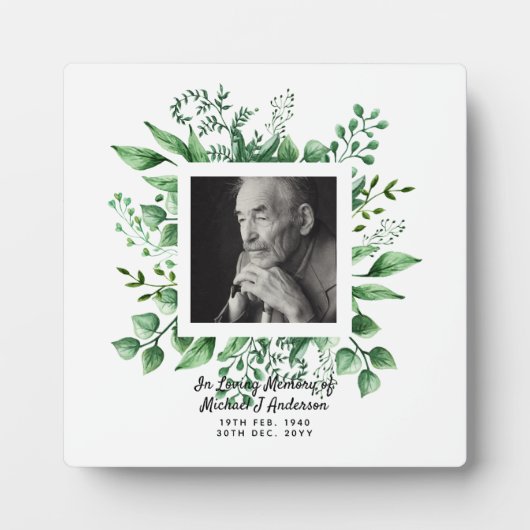 メンズメモリアル遺贈死別写真愛の記憶 フォトプラーク (正面)