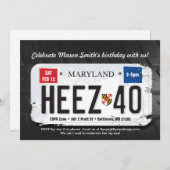 メンズメリーランドライセンス40歳誕生日招待状 招待状 (正面/裏面)