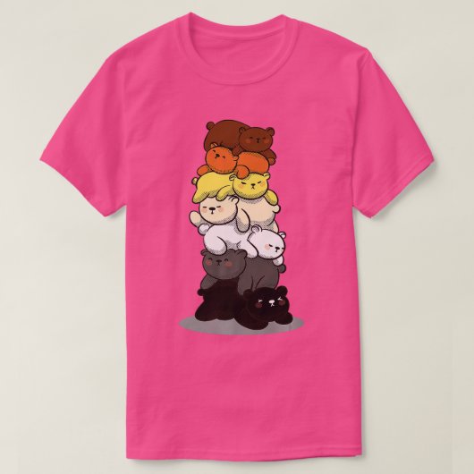 メンズメンズキュートゲイベアプライドカラーズベアフラグB Tシャツ (デザイン正面)