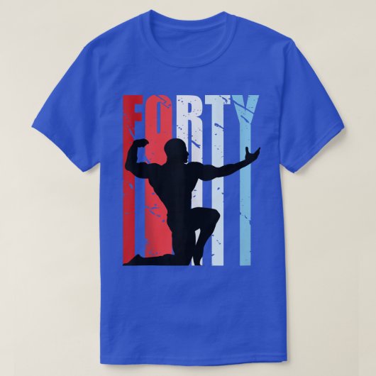 メンズメンズボディビル40thバースデーウェイトリフティング tシャツ (デザイン正面)