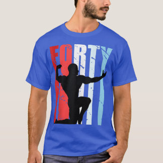 メンズメンズボディビル40thバースデーウェイトリフティング tシャツ
