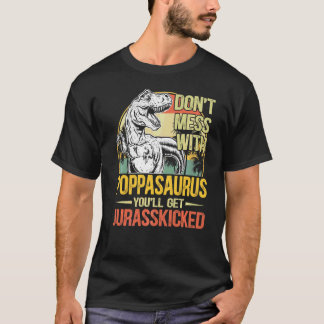メンズメンズ動揺してポパサウルス恐竜レックスファザ Tシャツ
