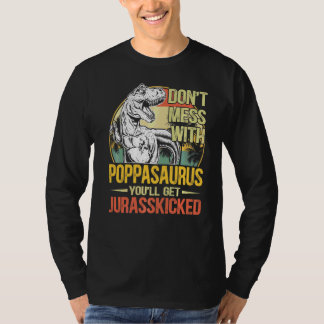 メンズメンズ動揺してポパサウルス恐竜レックスファザ Tシャツ
