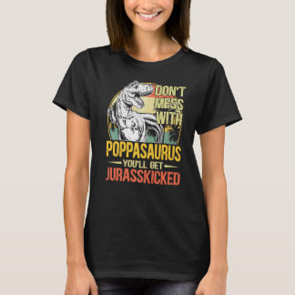 メンズメンズ動揺してポパサウルス恐竜レックスファザ Tシャツ
