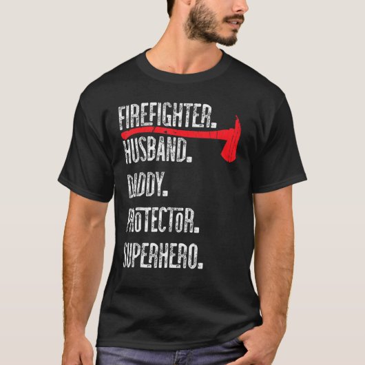 メンズメンズ消防士ダディープロテクターSupe Tシャツ (正面)