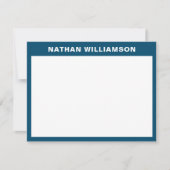 メンズモダンブミニマルルホワイトパーソナライズされた ノートカード (正面)