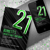メンズモダン21歳の誕生日招待状 招待状