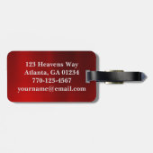 メンズモノグラムのメタリックレッドレーシングフラグ ラゲッジタグ (裏面横)