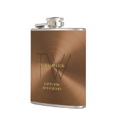 メンズモノグラムモダンミニマリスト青銅周年記念 フラスク (左)