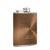 メンズモノグラムモダンミニマリスト青銅周年記念 フラスク (右)