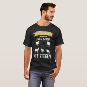 メンズヤギはヤギを持つ男を決して過小評価しない Tシャツ (正面フル)