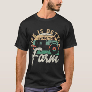 メンズライフは農場で良いおもしろい農業農場 Tシャツ
