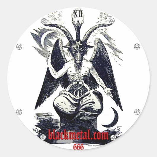 メンズラウンドステッカーのヤギ ラウンドシール (正面)