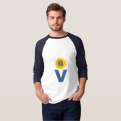 メンズラグランTシャツサンバージニア勝利 Tシャツ (正面フル)