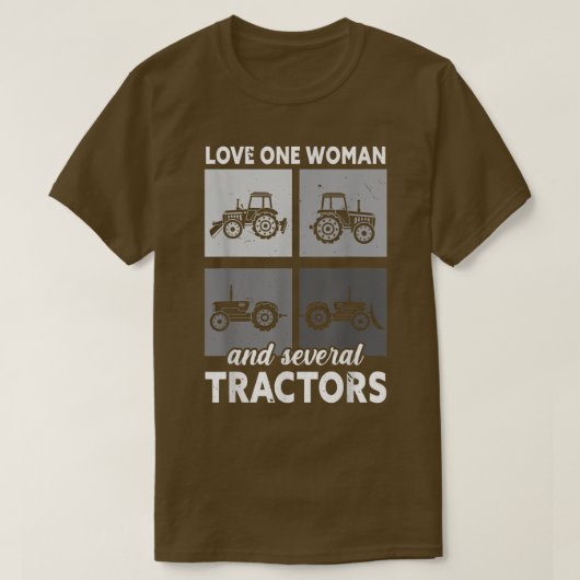 メンズラブワンウーマンと複数トラクター農業F Tシャツ (デザイン正面)