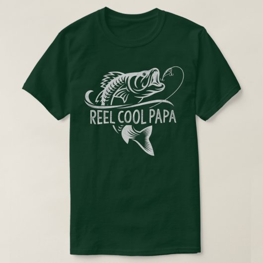 メンズリカッコいいールパパ魚釣りパパギフトファーザーズデイ Tシャツ (デザイン正面)