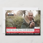 メンズリタイアおもしろいパーティー速報 招待状 (正面)