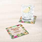 メンズリタイアサマーバックヤードカクテルパーティー スクエアペーパーコースター (インサイチュ)