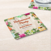 メンズリタイアサマーバックヤードカクテルパーティー スクエアペーパーコースター (アングル)