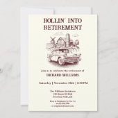 メンズリタイアメントヴィンテージバーンカーローリン 招待状 (正面)
