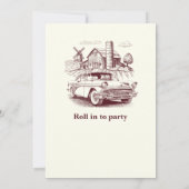 メンズリタイアメントヴィンテージバーンカーローリン 招待状 (裏面)