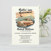 メンズリタイアレトロクラシック車の砂漠の夕日 招待状 (スタンド正面)
