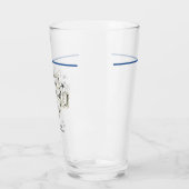 メンズリタイア（名前を追加）薄いブルーライン法 タンブラーグラス (左)