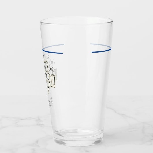 メンズリタイア(名前を追加)薄いブルーライン法 タンブラーグラス (左)