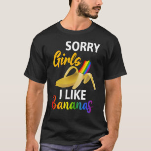 メンズリマーガール好きレインボーバナナLGBTゲイPr Tシャツ