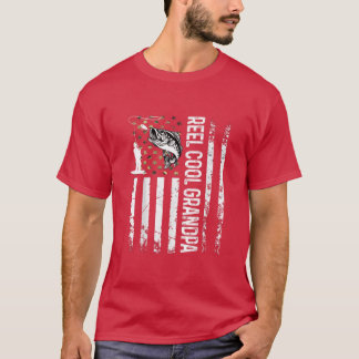 メンズリールカッコいいグランドパパパ漁師Bday Fa Tシャツ
