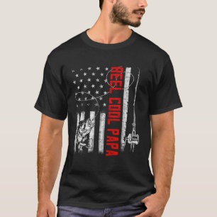 メンズリールカッコいいパパアメリカ国旗の家族の父親D Tシャツ