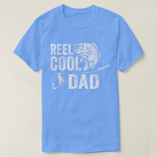 メンズリールカッコいいパパ魚釣り父の日 Tシャツ (デザイン正面)