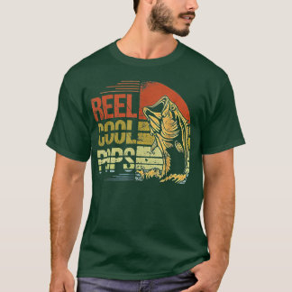 メンズリールカッコいいポップ魚釣りグランドパパパ父のD Tシャツ