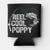 メンズリールカッコいいポピーデザインと魚と魚釣り 缶クーラー (正面)