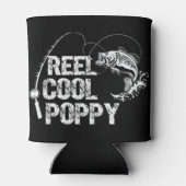 メンズリールカッコいいポピーデザインと魚と魚釣り 缶クーラー (裏面)