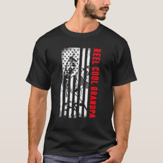メンズリールグランドパカッコいい魚釣り愛国的アメリカ人 Tシャツ