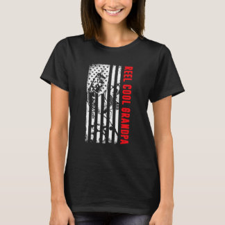メンズリールグランドパカッコいい魚釣り愛国的アメリカ人 Tシャツ