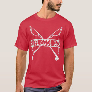 メンズリールダカッコいいッド面白い魚釣りパパ814 Tシャツ