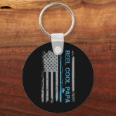 メンズリールパクールパ魚釣り米国国旗の愛国心4日 キーホルダー (正面)