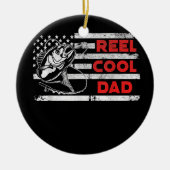 メンズリールパパカッコいいアメリカ国旗魚釣りファーズ セラミックオーナメント (正面)