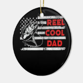 メンズリールパパカッコいいアメリカ国旗魚釣りファーズ セラミックオーナメント (左)