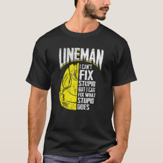 メンズリーンマン私は愚かな修正することはできないが、私は電気ができる Tシャツ