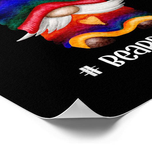 メンズレインボーハート格言ヒゲひげゲイ ポスター (角)