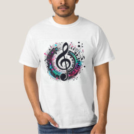 メンズレインボーミュージックノート未来的おもしろいTシャツ Tシャツ