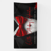 メンズレッドブラックタキシード誕生日パーティバナー 横断幕 (縦)