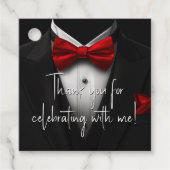 メンズレッドブラックバースデーパーティー フェイバータグ (正面)