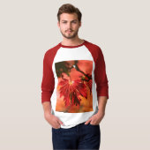 メンズレッドリーフ長袖 Tシャツ (正面フル)